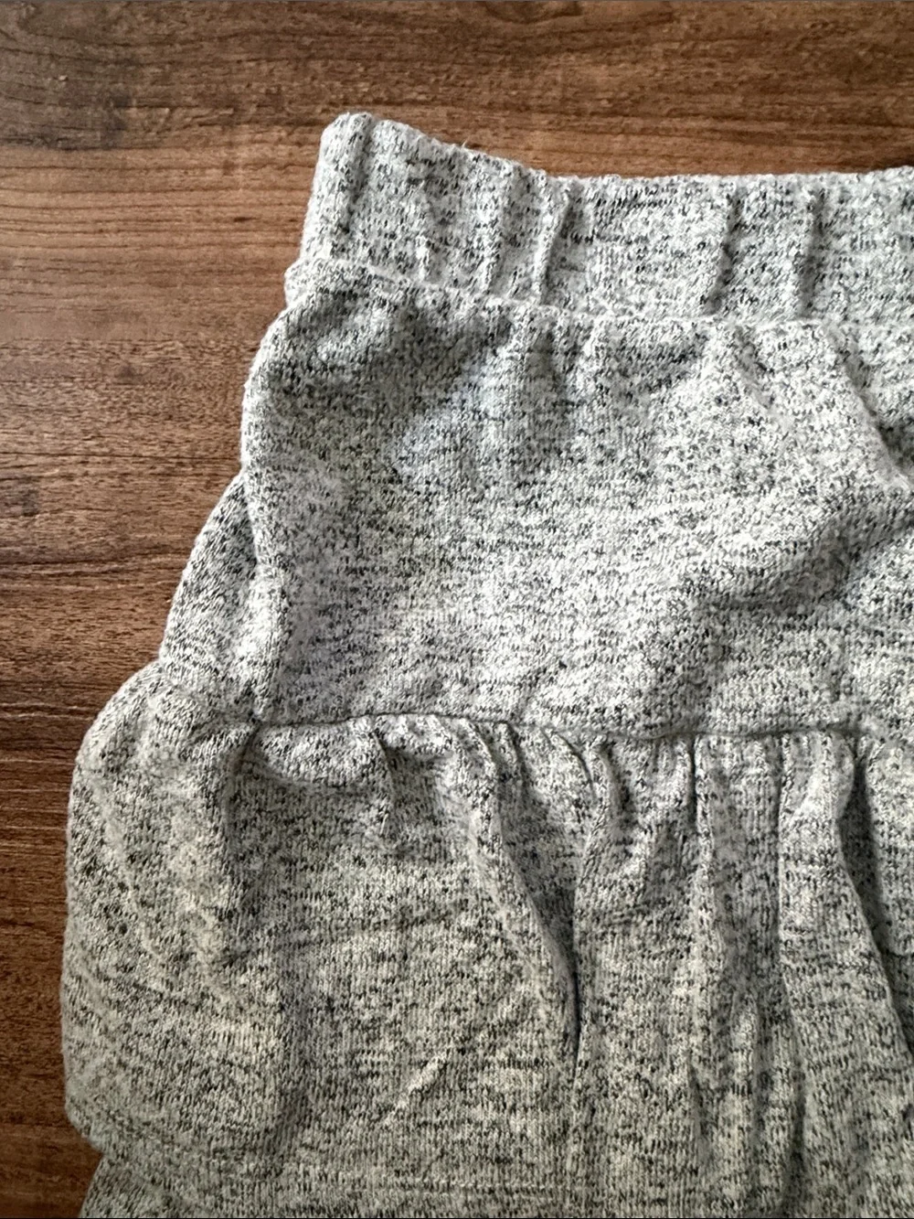 Tiered Ruffle Knit Skirt in Heather Gray girls 6/6x size